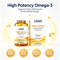 Capsules de gelée molle d'oméga-3 en marque blanche avec une teneur élevée en EPA et DHA, huile de poisson oméga-3 et vitamine E, complément alimentaire
