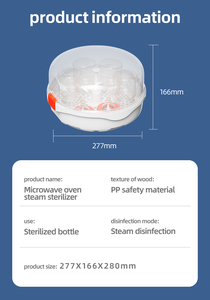 Biberón manual esterilizador de vapor para <span class=keywords><strong>microondas</strong></span>, patrón de impresión para 6 <span class=keywords><strong>biberones</strong></span> para 0-12 meses, cuidado del bebé - Product Image 3