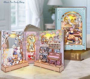 Nouvelle arrivée bricolage maison de poupée bricolage <span class=keywords><strong>livre</strong></span> Nook Design Original <span class=keywords><strong>Alice</strong></span> Tea Party journal exquis ornement 3D bricolage support cadeau parfait - Product Image 1