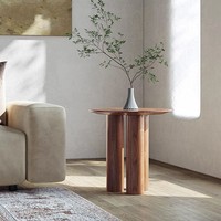 Meubles de salon canapés table d'angle canapés nordiques en bois massif canapés ronds table d'appoint table basse pour le thé