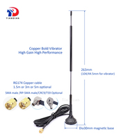 Antena WiFi de Interior y Exterior de Alta Ganancia de 15dBi, Tipo Látigo, de Cobre, Zigbee 2.4G, para Comunicación