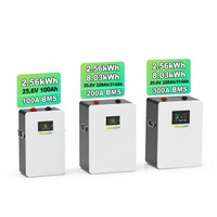 Batterie solaire LiFePO4 24V 100Ah 228Ah 314Ah, pack de batteries solaires séparées, système hybride mural, équilibrage actif, écran tactile, RS485 CAN