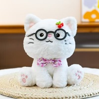 Nouvelle série de lunettes pour animaux, jouet en peluche chiot, chat, lapin, canard, jouets en peluche doux, cadeau de la Saint-Valentin