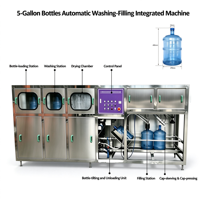 Machine automatique de lavage, remplissage et bouchage de bouteilles d'eau de 3,5 gallons pour ligne d'embouteillage d'eau pure et minérale en usine
