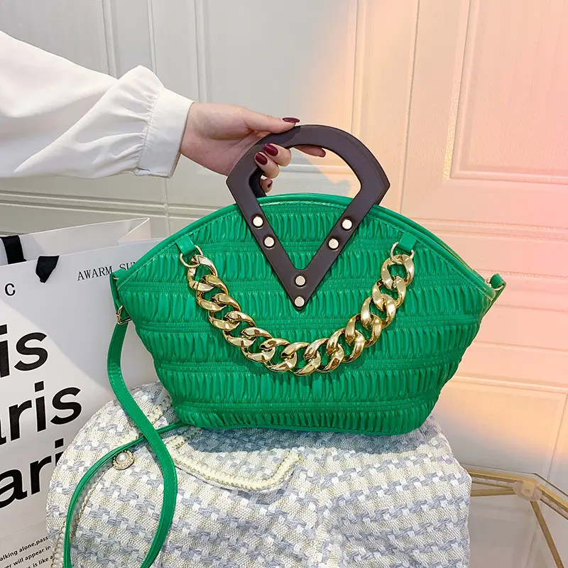 Diário Borse Donna Cor Sólida Moda Mulheres Bolsa Horizontal Praça Em Forma De Luxo Ombro Bolsa