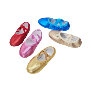Zapatos <span class=keywords><strong>de</strong></span> baile <span class=keywords><strong>de</strong></span> suela blanda <span class=keywords><strong>de</strong></span> lona para niños, <span class=keywords><strong>zapatillas</strong></span> <span class=keywords><strong>de</strong></span> <span class=keywords><strong>Ballet</strong></span> sin cordón con banda elástica para niñas y mujeres - Product Image 1