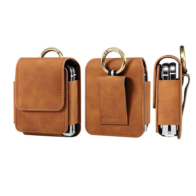 Cell Phone Belt Clip Holster Pouch Holder Waist Carrying PU Bag Case for Samsung Galaxy Z Flip 5 5G 4 3