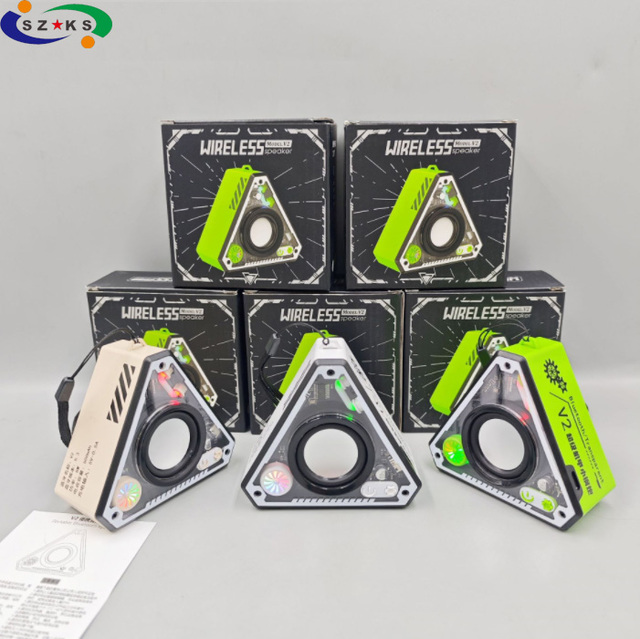 New Portable Mecha Style V2 Mini Desktop Wireless Speaker Outdoor Creative Bt Speaker With Rgb Light
