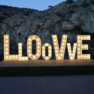 Atacado luzes personalizadas do alfabeto letras gigantes para letreiro letreiro letras LED iluminam sinal de letras para aniversário de casamento