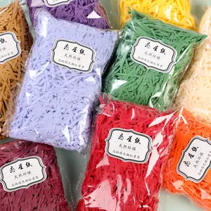 100 gam/túi Giấy Nhiều Màu Raffia hộp quà đầy màu sắc phụ đầy màu sắc giấy vụn Raffia 50 màu giấy vụn