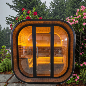 Évadez-vous dans votre élégant kit de sauna en épicéa avec verre panoramique et chauffage efficace - Product Image 1