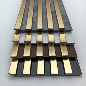 Altın PS köpük izgara kurulu Grille duvar paneli ev oturma odası dekorasyon odası TV arka plan duvar ahşap satıcı Grille paneli - Product Image 1