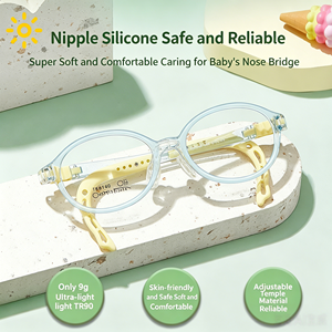 TK6140 Montature per Occhiali Ovali per Bambini da 0 a 9 Anni in Silicone Sicuro Ecologico Morbido Delicato sulla Pelle TR90 - Product Image 2