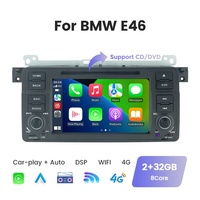 Radio Mobil Android Auto Mekede 7 inci, Mendukung WiFi, BT, GPS, Peta, 4G LTE untuk Universal BMW E46 dengan CD DVD