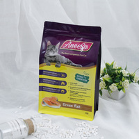 Logo personnalisé réutilisable mylar fond plat Quad-Seal sac étanche à l'humidité de l'emballage en plastique pour les aliments pour animaux de compagnie et les fruits conservés