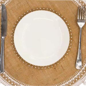Sous-verres et sets de table tissés écologiques, sous-verres ronds en jute de style nordique pour boissons - Product Image 4