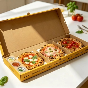 Caja de Pizza de Papel Kraft Directo de Fábrica con Logotipo <span class=keywords><strong>para</strong></span> Entrega de Pizza, Restaurante, Cafetería y Empaque <span class=keywords><strong>para</strong></span> Llevar - Product Image 5