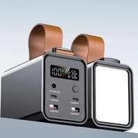Bancos de energía de luz de emergencia para acampar de mano Salida de CC 100W Carga súper rápida Gran capacidad 60000mAh Banco de energía para computadora portátil