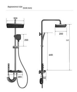 Juego de <span class=keywords><strong>ducha</strong></span>, grifos de baño, Kits de latón, juego de <span class=keywords><strong>ducha</strong></span> de lluvia y lluvia, juego de grifo mezclador, juego de <span class=keywords><strong>ducha</strong></span>, cabezal de <span class=keywords><strong>ducha</strong></span> de pared negra - Product Image 4