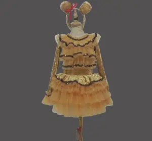 Gaun Balet Anak Perempuan, Kostum Dansa Singa Beludru Lengan Panjang Dewasa, Kostum Pertunjukan Panggung Anak-anak TV & Kostum Dansa Film