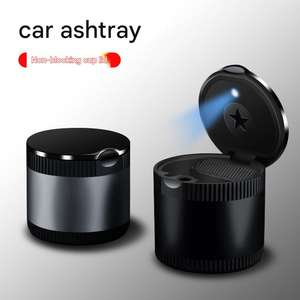 High Quality Creative Fashion Car Ashtray Multi-functional Customized Auto <b>Night</b> <b>Light</b> <b>Portable</b> Metal Car Interior Accessories - Product Image 1