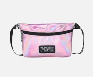 2023 discount 50% PU Laser Waist bag PINK Holographic Fanny Pack Bum Bag Travel Beach Shiny Belt bag