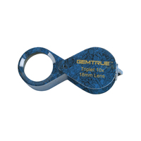 Loupe cadeau 18mm 10x Bleu & Noir Loupe pliante pour bijoux Lentille en verre Taille de poche Triplet Gemological Diamond Appraisal Tools