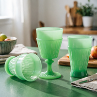 Vintage gekleurde wijnfles met Europees reliëf bloemenpatroon, machinaal geperst, milieuvriendelijk, vaatwasserbestendig, 250ml inhoud, voor feesten