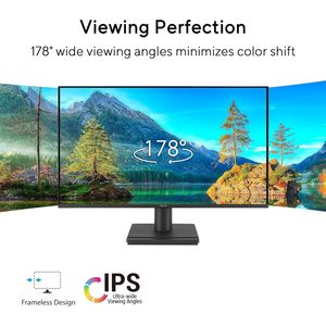 Moniteur de jeu sans cadre 23,8 pouces 1080p VA249HG avec protection oculaire, IPS Full HD, 99% sRGB, 120Hz, rétroéclairage LED noir mat - Product Image 3