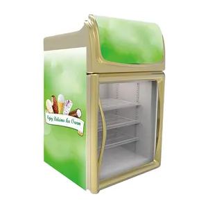 Congelar de sorvete pequeno 105l, preço barato, porta de vidro, mini exibição, congelar para loja de conveniente