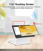 Terminal de point de vente JSJ1000-1 à double écran capacitif Windows/Android avec écran tactile de 15,6 pouces, processeur I3, garantie d'un an