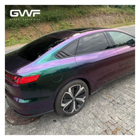 Film de protection de voiture en vinyle PVC amovible Crystal PET Magic Prasinous Red 7,5 mil, sans bulles d'air, film de protection changeant de couleur