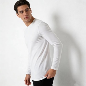 Camisetas de Manga Larga para Hombre de Talla Grande, Alta Calidad, Logotipo Personalizado, 180 Gramos de Peso de Tela, Diseño en Blanco, Venta al Por Mayor - Product Image 2