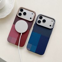 Coques de téléphone PC ultra-fines en gros pour iPhone 17 Air 16 Pro Max, motif fibre, chargement magnétique sans fil