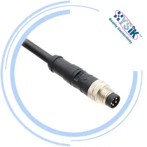 M8 Sensor Connector Cable Waterproof Plug Male Female Straight/Angled 3 4 5 Pin 2M PVC Circular M8 5pin socket connector