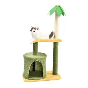Green Cat Tree Pet Supplies Toys Jumping Climbing Platform Coconut 100% Natural Sisial Cat Tree Tower