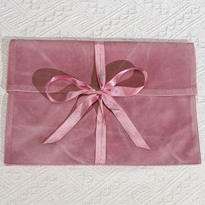 Pochette en velours personnalisée en gros, portefeuille en faux daim, sac cadeau pour sous-vêtements, sac anti-poussière pour extensions de cheveux avec ruban - Product Image 5