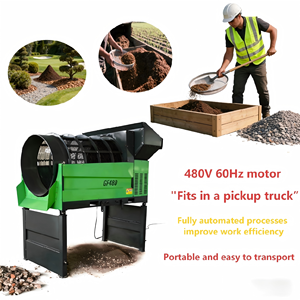 Mini-crible rotatif portable pour compost, terreau et gravier |   Petit tamis rotatif à tambour à vendre - Product Image 1