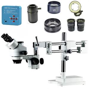 3.5X-90X Simul-focal Trinoculaire <span class=keywords><strong>Boom</strong></span>-arm Stéréo Microscope Circuit Imprimé Mobile Téléphone Réparation Matériel Moule Gravure Soudage - Product Image 2