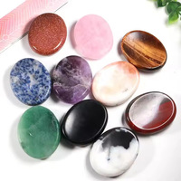 Pierre de méditation en agate de cristal naturel, pierres de pouce multi-gemmes pour la guérison et le soulagement de l'anxiété, pierre apaisante en vrac