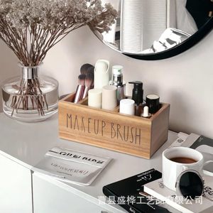 Wooden Desktop <b>Storage</b> Box Makeup Organizer Solid Wood Cosmetic Holder For <b>Dressing</b> <b>Table</b> - Product Image 4