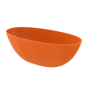 Maydon อ่างอาบน้ำทรงรีพื้นผิวแข็งแบบอิสระที่ทันสมัยการออกแบบสีส้มที่ทันสมัยสำหรับห้องน้ำแช่อ่างในหินเทียม - Product Image 5