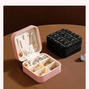 Wholesale <b>Storage</b> <b>Box</b> <b>Small</b> Jewelry for Earrings Rings Travel Organizer with Compartments Portable Case Women - Product Image 1