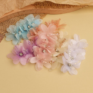 Hebillas de Zapatos con Flores 3D y Cuentas de Cristal, Accesorios de Ropa para Mujer, Primavera 2024, Decoraciones de Tela Tejidas a Mano de Jinhua - Product Image 2