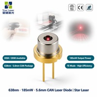 Diode laser rouge SHARP GH0631IB2GC 638nm 185mW 5,6mm, boîtier CAN, mode TE pour scanner de codes-barres, capteur optique