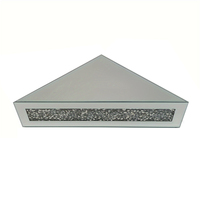 Étagère d'angle flottante moderne en miroir argenté, cadre mural décoratif effet diamant brisé, vitrine de décoration intérieure