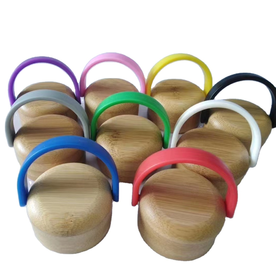 Wholesale Promotion New Design Double Wall Glass Water Bottle Cover with Bamboo Lids Bottle Stopper