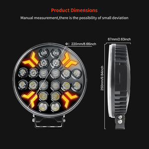 Faro <span class=keywords><strong>LED</strong></span> IP68 <span class=keywords><strong>para</strong></span> Camión de 9 Pulgadas con Encendido Dinámico, DRL Ámbar Blanco, Luz de Conducción de 260W, Foco 4x4 <span class=keywords><strong>para</strong></span> Parachoques Superior de Semirremolque - Product Image 6