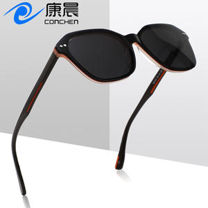 Gafas de Sol de Acetato con Marco Grande Estilo Europeo, Lentes Polarizadas TAC con Protección UV400, Unisex, Negras, G5122, Protección Solar para Conducir - Product Image 3