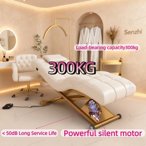 Lettino da Massaggio Elettrico di Lusso Moderno Dorato per Estetica con 1 Motore, Sedia da Tavolo per Trattamenti Viso e Spa Ciglia - Product Image 6